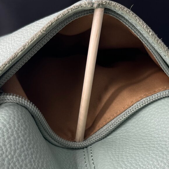 THE SAK LUCIA PASTEL GREEN PEBBLE LEATHER W/BLACK METAL TONE HARDWARE CROSSBODY - Picture 6 of 10